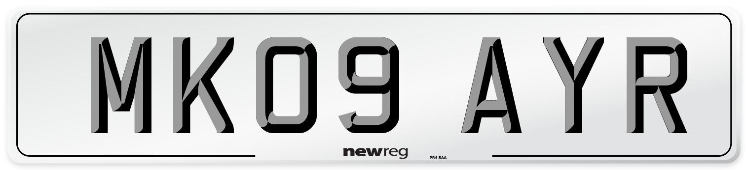 MK09 AYR Number Plate from New Reg
